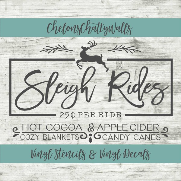 Large Sleigh Rides Sign - Etsy