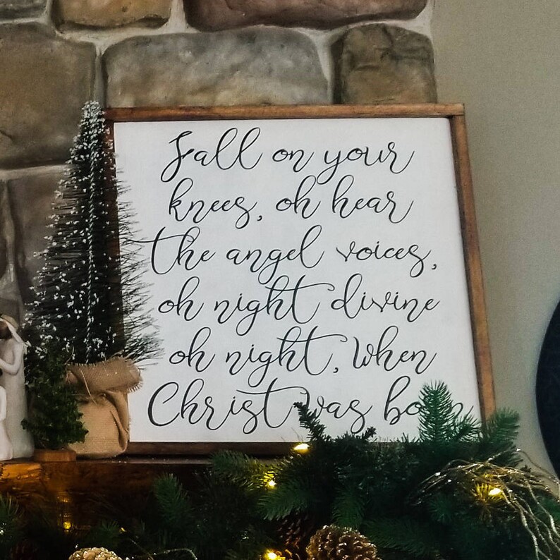 Oh Holy Night Fall On Your Knees Song Lyrics Christmas | Etsy