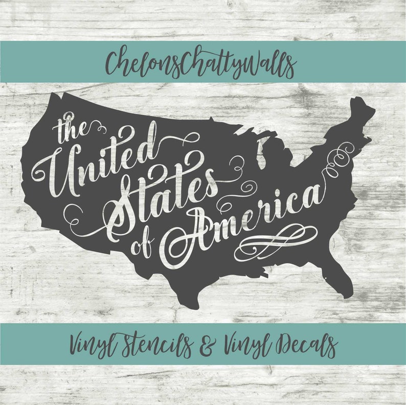 USA Vinyl Stencil Patriotic Stencil United States of America | Etsy