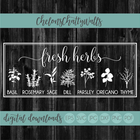 Download Fresh Herbs Svg File Herbs Svg Cricut Cut File Home Cut Etsy