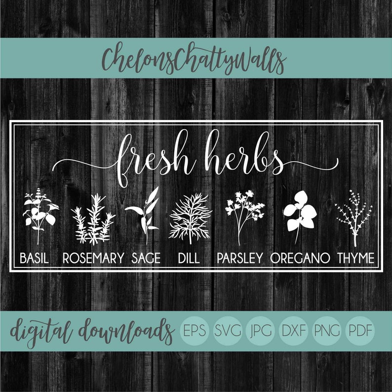 Download Fresh Herbs SVG File Herbs SVG Cricut Cut File Home Cut | Etsy