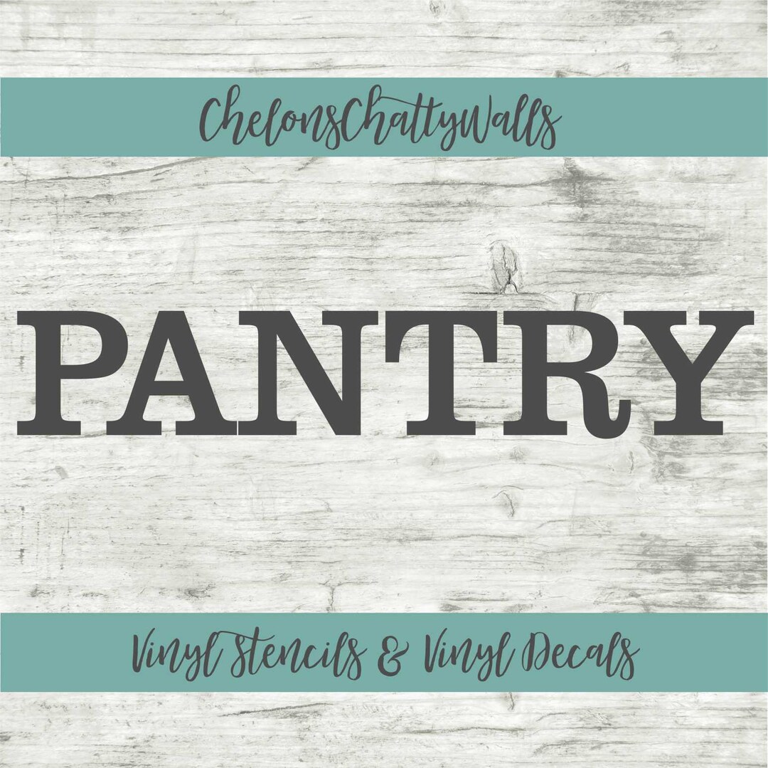 Pantry Vinyl Stencil Pantry Vinyl Decal Wood Sign Wood Etsy