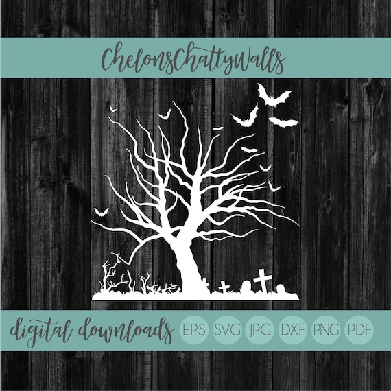 Spooky Tree SVG File Halloween Tree SVG Bat Tree Cut File | Etsy