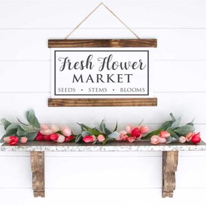 Fresh Flower Market SVG, Spring SVG, Farmhouse SVG, Spring Cut File, Stencil File, Farmhouse Sign File, Spring Design, Farmhouse Design image 2