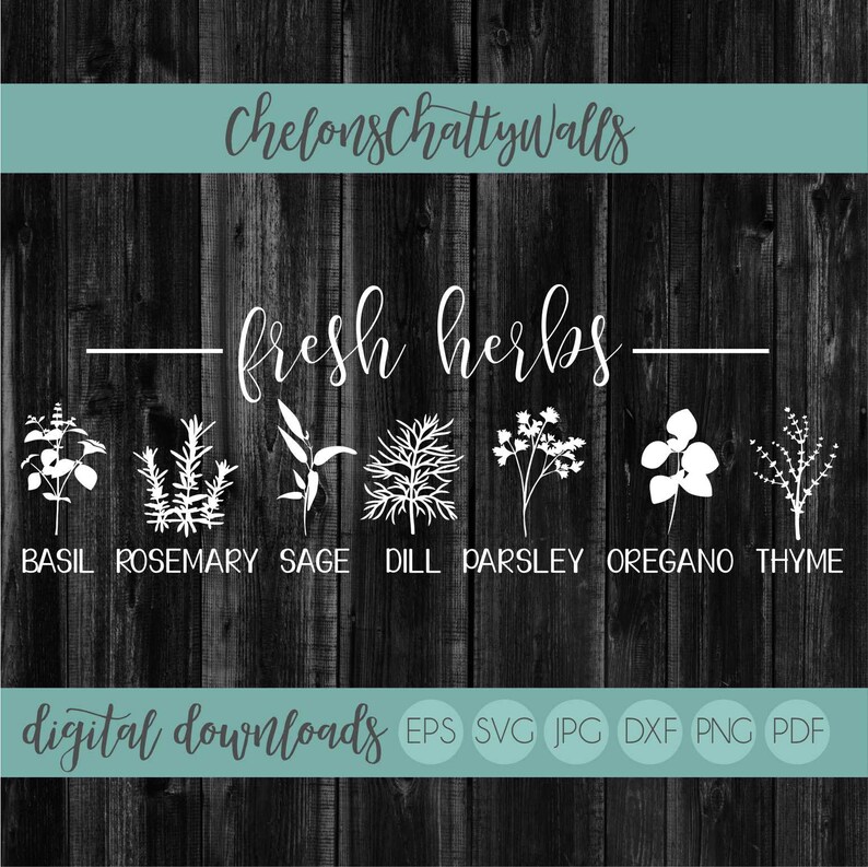 Download Fresh Herbs SVG File Herbs SVG Cricut Cut File Home Cut | Etsy