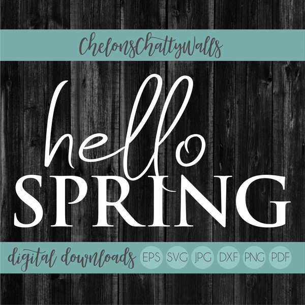 Hello Spring SVG, Spring SVG, Farmhouse SVG, Spring Cut File, Stencil File, Farmhouse Sign File, Spring Design, Farmhouse Design, Flowers