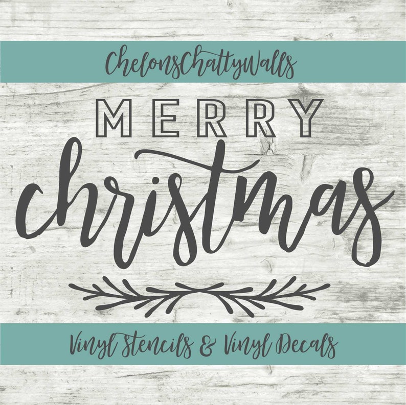 Merry Christmas Vinyl Stencil Holiday Vinyl Stencil Merry - Etsy