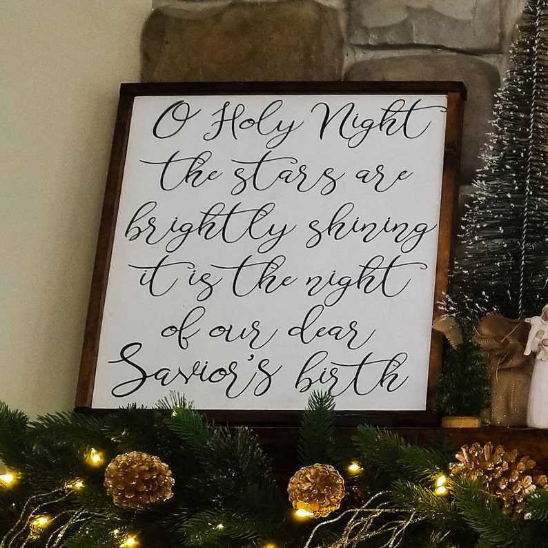 O Holy Night Song Lyrics Holiday Christmas Vinyl Stencil Etsy