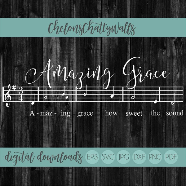 Amazing Grace SVG, How Sweet The Sound Lyric, Faith Sign Stencil Design, Inspirational SVG, Faith SVG, Religious Quote, Silhouette Cut Files