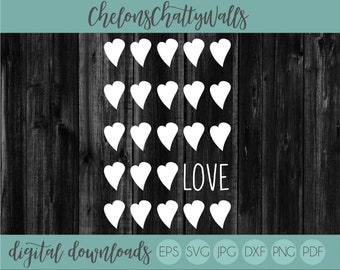 Love Hearts SVG, Valentine EPS, Love Cut File, Love Digital File, Valentine Sign Design, Valentines Cut File, Valentine SVG, Rae Dunn Letter