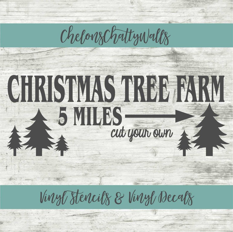 Christmas Tree Farm Vinyl Sttencil Holiday Christmas Tree Etsy