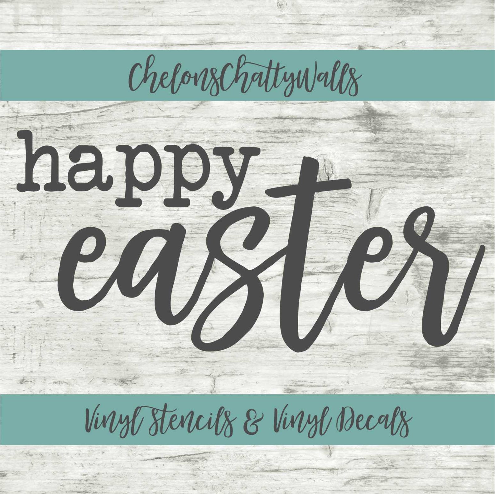 Happy Easter Stencil Easter Stencil Wreath Stencil Easter Etsy