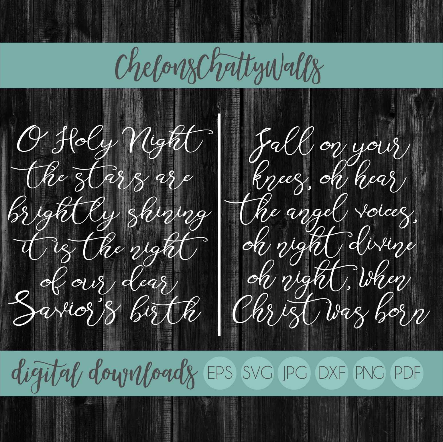 O Holy Night Svg | O Holy Night Lyrics Svg | Christian Song Lyrics Svg |  Farmhouse Winter Svg | SVG | PNG | DXF | Cricut | Silhouette