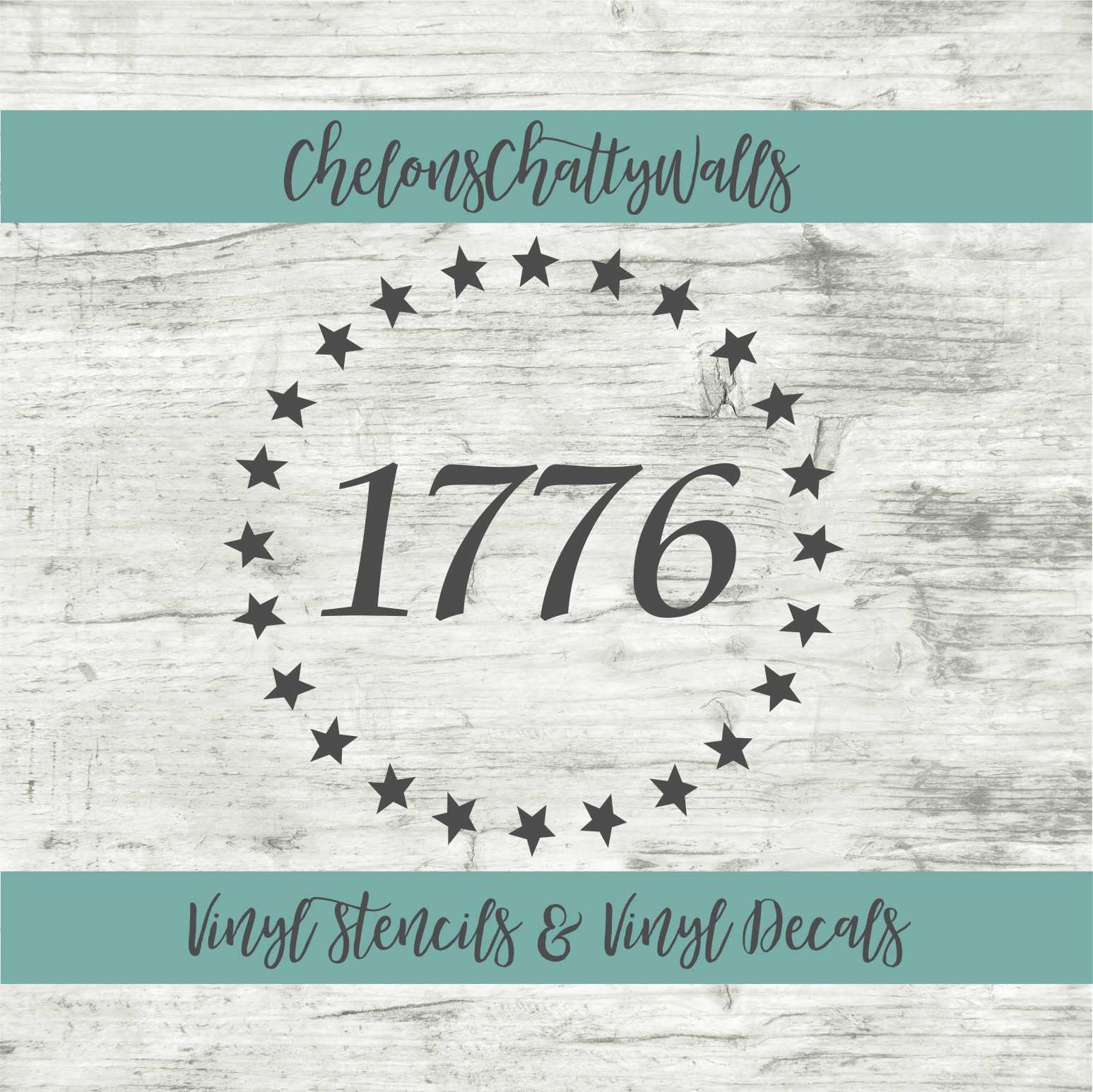 1776 Vinyl Stencil 1776 Vinyl Decal Patriotic Stencil Star - Etsy