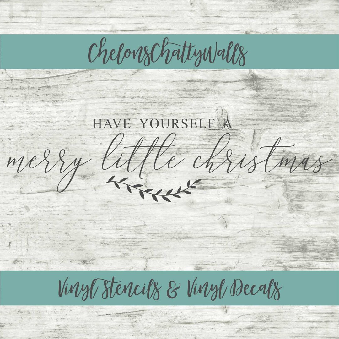 thumbnail interactive-video image 1 of ‘Have Yourself A Merry Little Christmas’ Vinyl Decal – 6×6 – Red/Green – For 8″ Glass Block 1 of 4