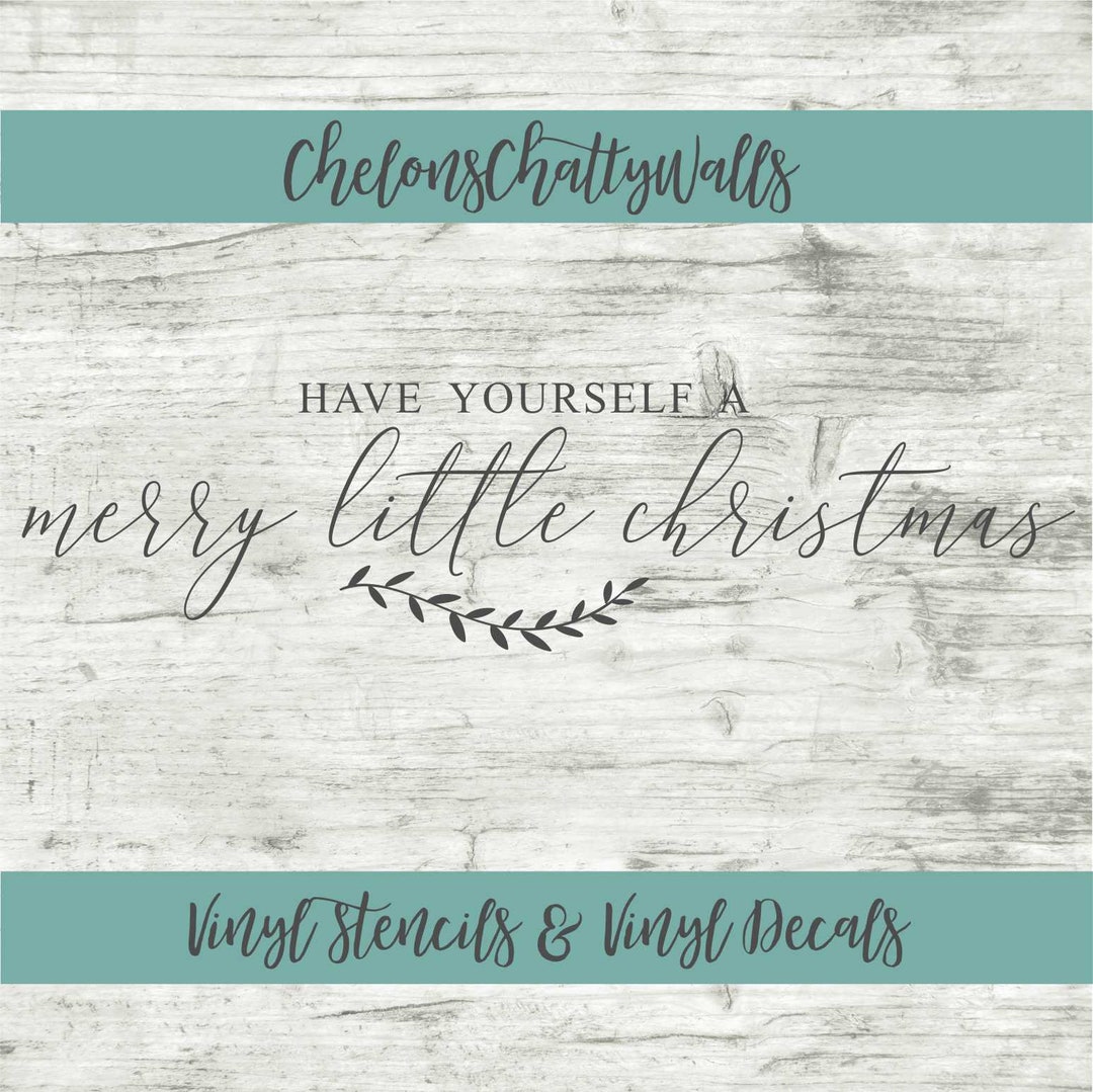 ‘Have Yourself A Merry Little Christmas’ Vinyl Decal – 6×6 – Red/Green – For 8″ Glass Block