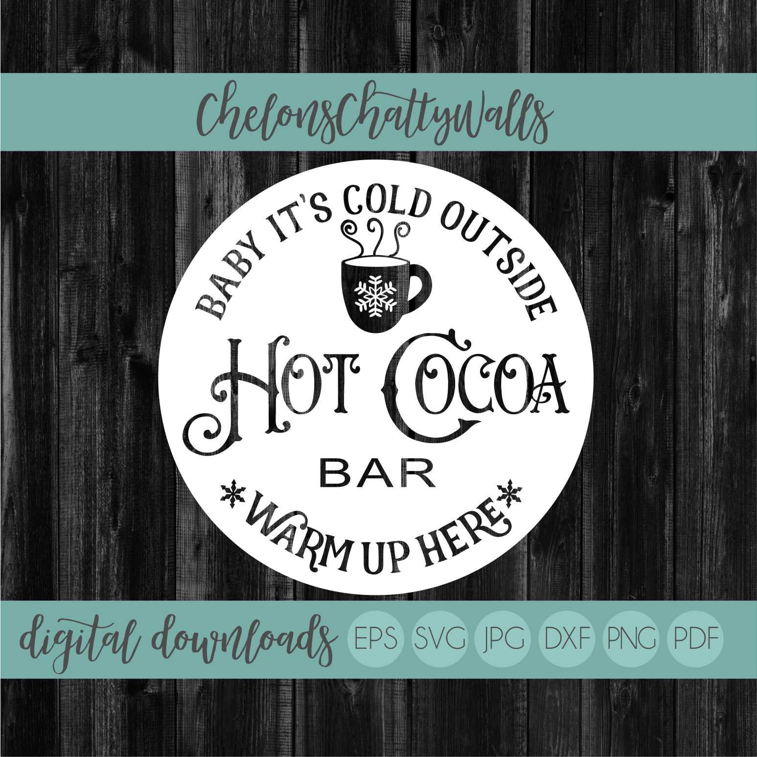 FHzytg Hot Chocolate Bar Kit Hot Cocoa Banner Bar Kit Hot Chocolate Bar Supplies Sign Labels Cup Tags for Wintertime Holiday Christmas Baby It's Cold
