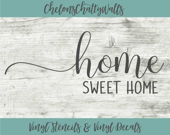 Home Sweet Home Vinyl Stencil, Home Sweet Home Vinyl Decal, Wood Sign, Wood Craft, Home Decor, Home Vinyl, Home Sweet Home, Family Stencil