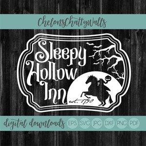 Sleepy Hollow SVG File, Headless Horseman SVG, Dead & Breakfast Design, Halloween Sign Design, Halloween Cut File, Pumpkin SVG, Wood Sign