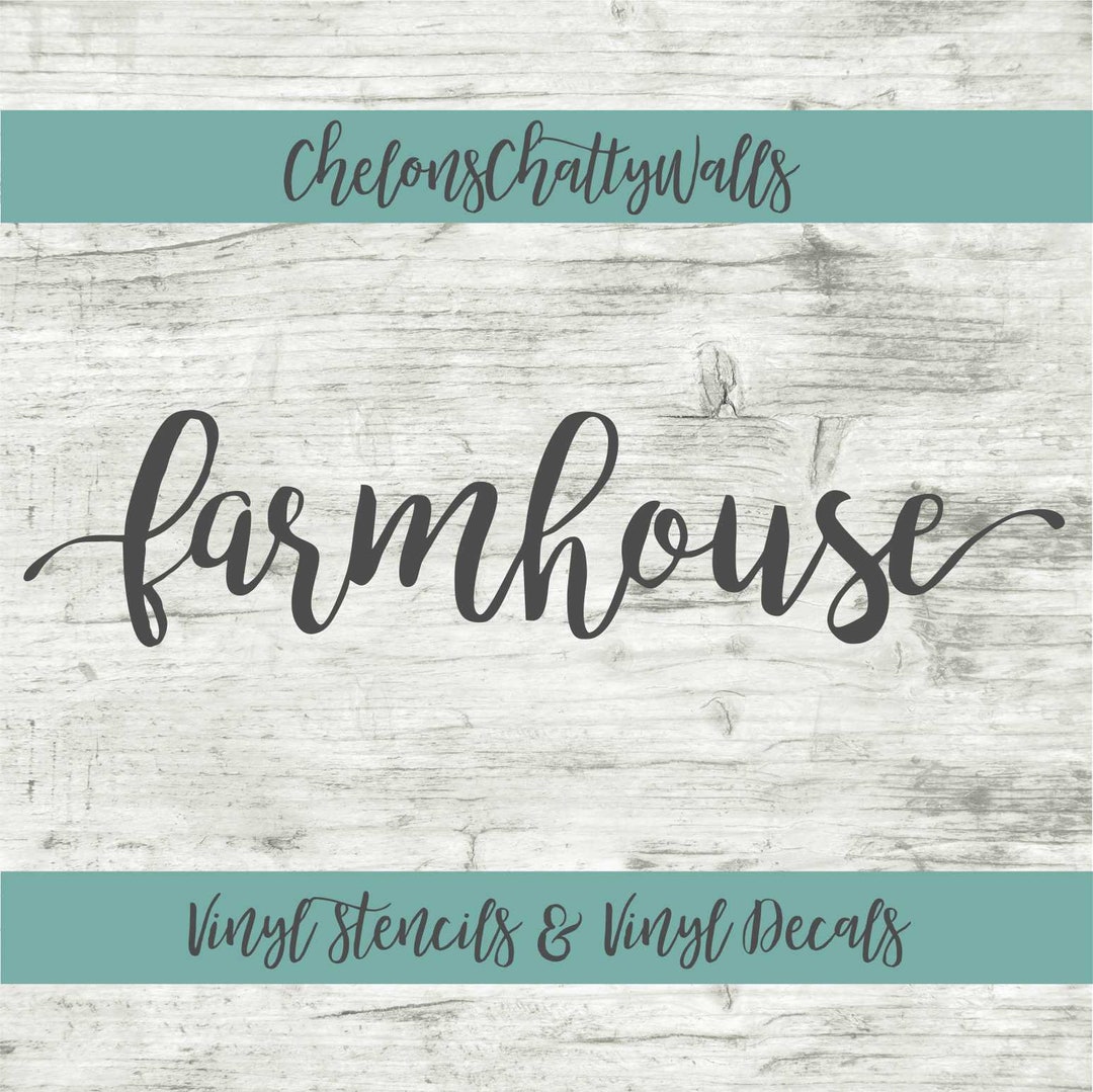 Farmhouse Vinyl Stencil, Farmhouse Vinyl Decal, Wood Sign, Wood Crafts