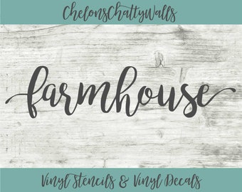 Farmhouse Vinyl Stencil, Farmhouse Vinyl Decal, Wood Sign, Wood Crafts, Vinyl, Home Decor, Farmhouse Vinyl, Farmhouse Decor, Farmhouse Word