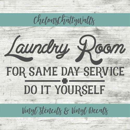 Laundry Room Do It Yourself Vinyl Stencil Laundry Room Vinyl Etsy