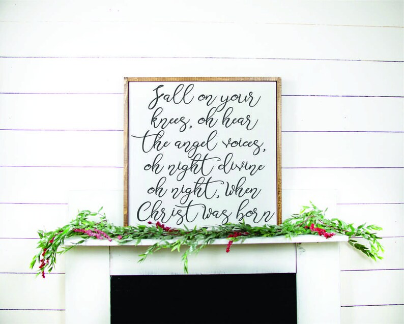 Oh Holy Night Fall on Your Knees Song Lyrics Christmas Etsy