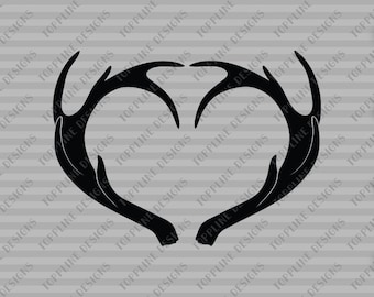 Antler Love - SVG, PNG, DXF, eps - Cut File, hunting, deer