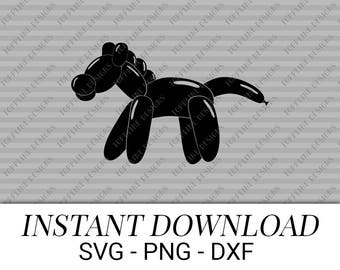 Horse Balloon Animal - SVG / PNG / DXF - Clip art, Cut file