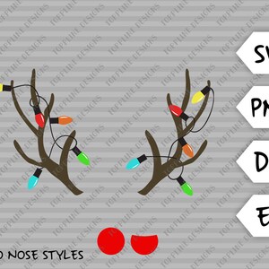 Christmas Antlers SVG / PNG / DXF / Eps Christmas Lights | Etsy