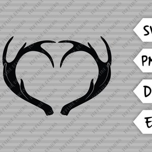 Antler Love - SVG, PNG, DXF, eps - Cut File, hunting, deer