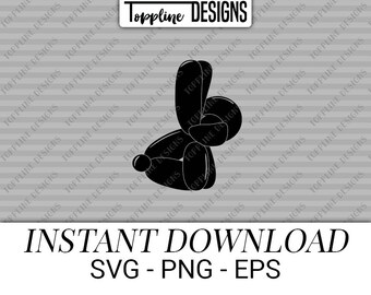 Bunny Balloon Animal - SVG, PNG, EPS - Clipart, Cut file