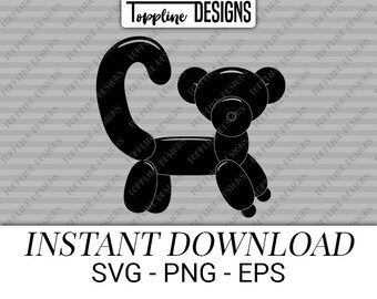 Monkey Balloon Animal - SVG, PNG, EPS - Clipart, Cut file