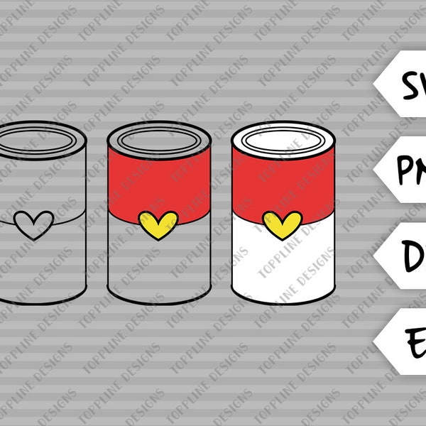 Can of Love - SVG, PNG, DXF, eps - Cut File, Soup can, Kitchen, Household
