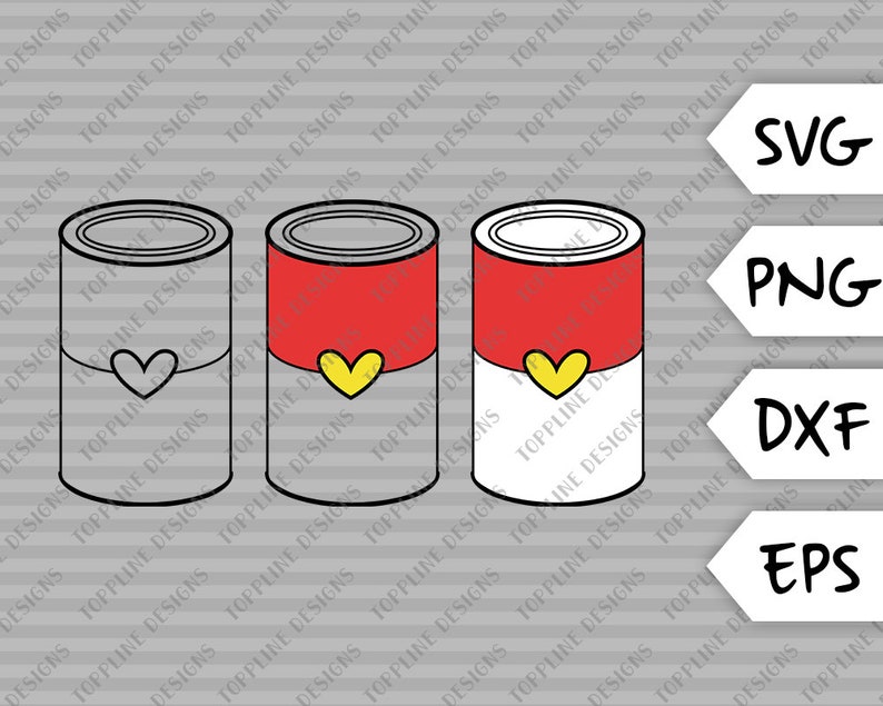 Can of Love SVG, PNG, DXF, eps Cut File, Soup can, Kitchen, Household image 1