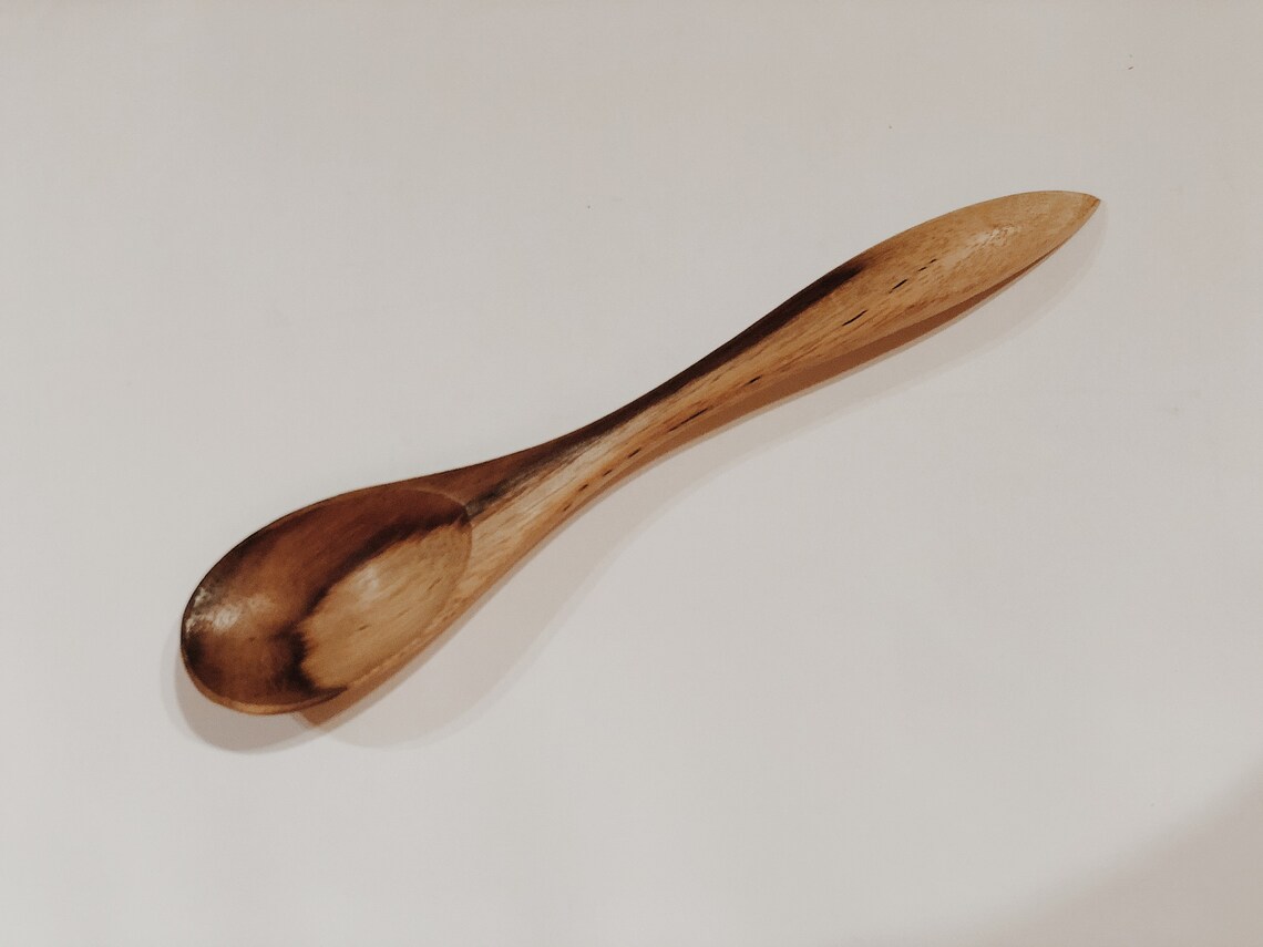 Two Small Wooden Appetizer Spoons Etsy