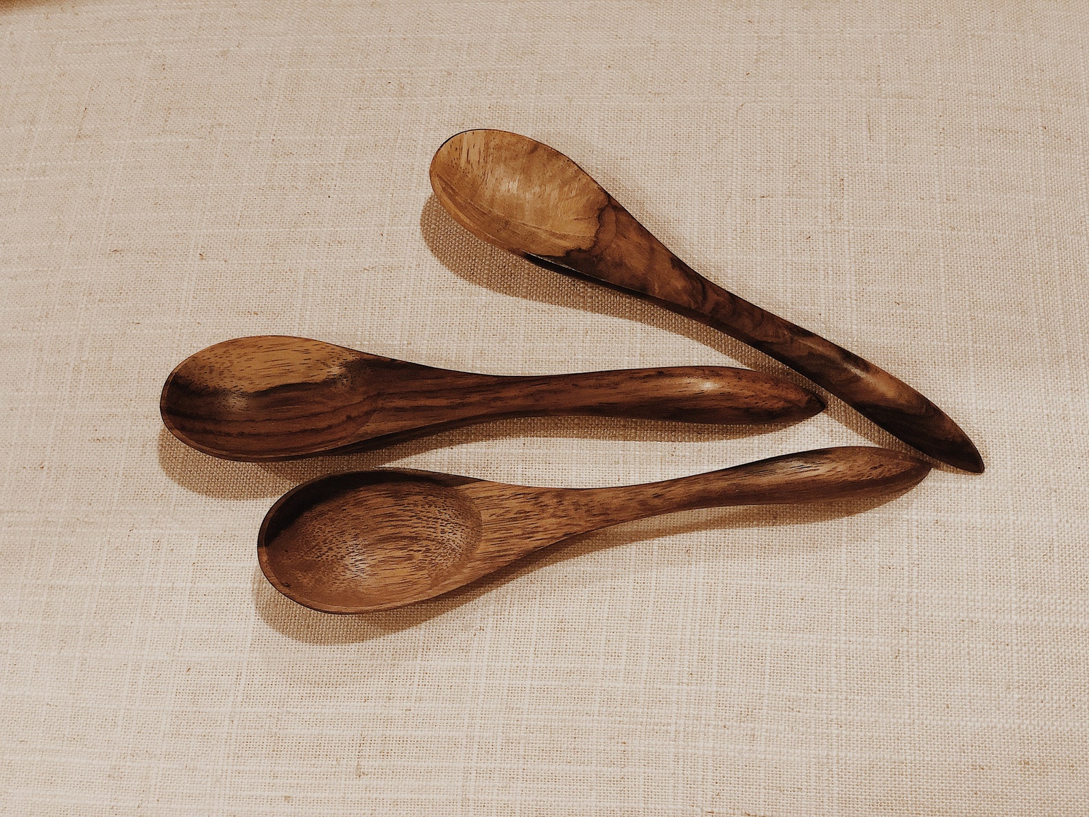 Two Small Wooden Appetizer Spoons Etsy