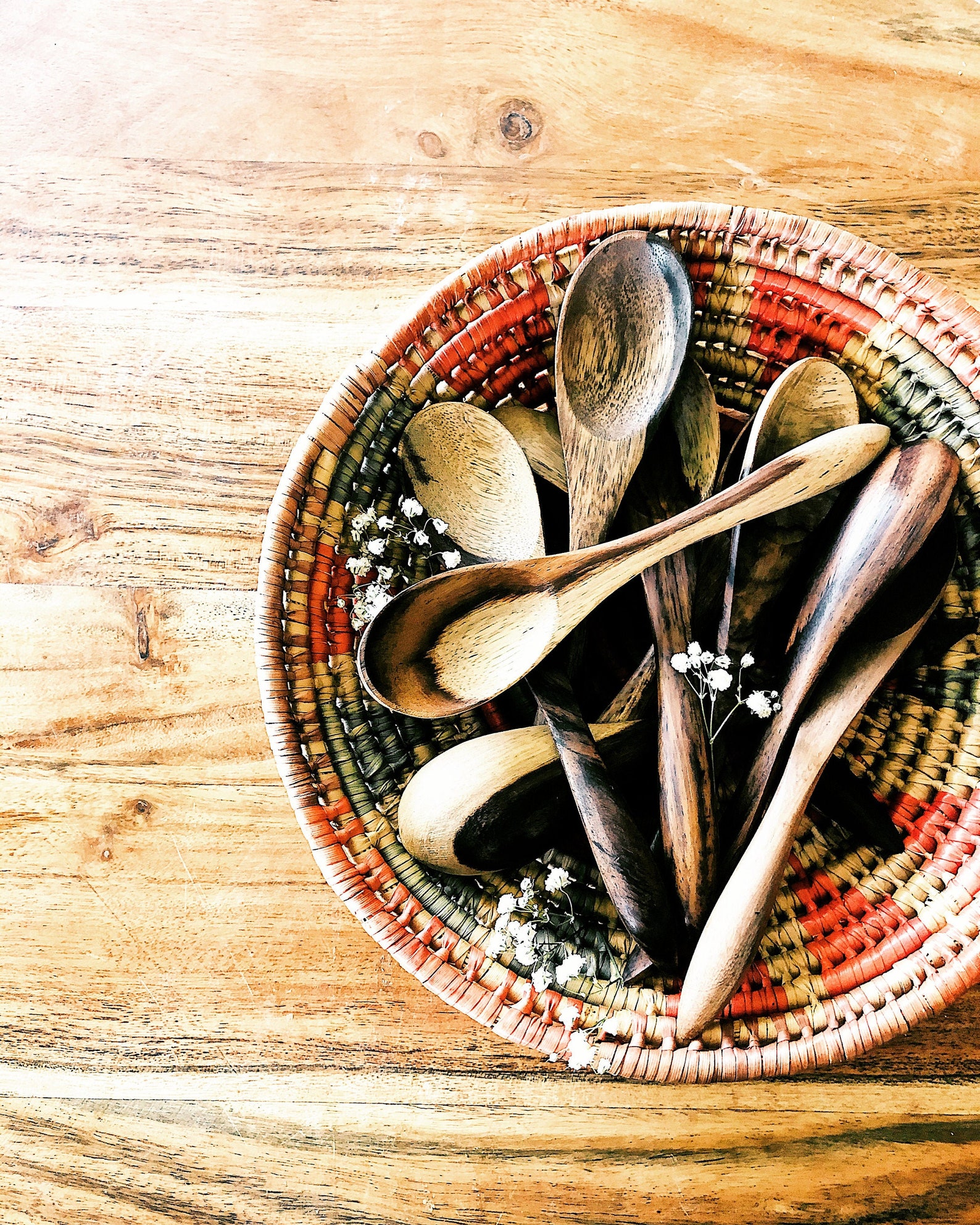 Two Small Wooden Appetizer Spoons Etsy