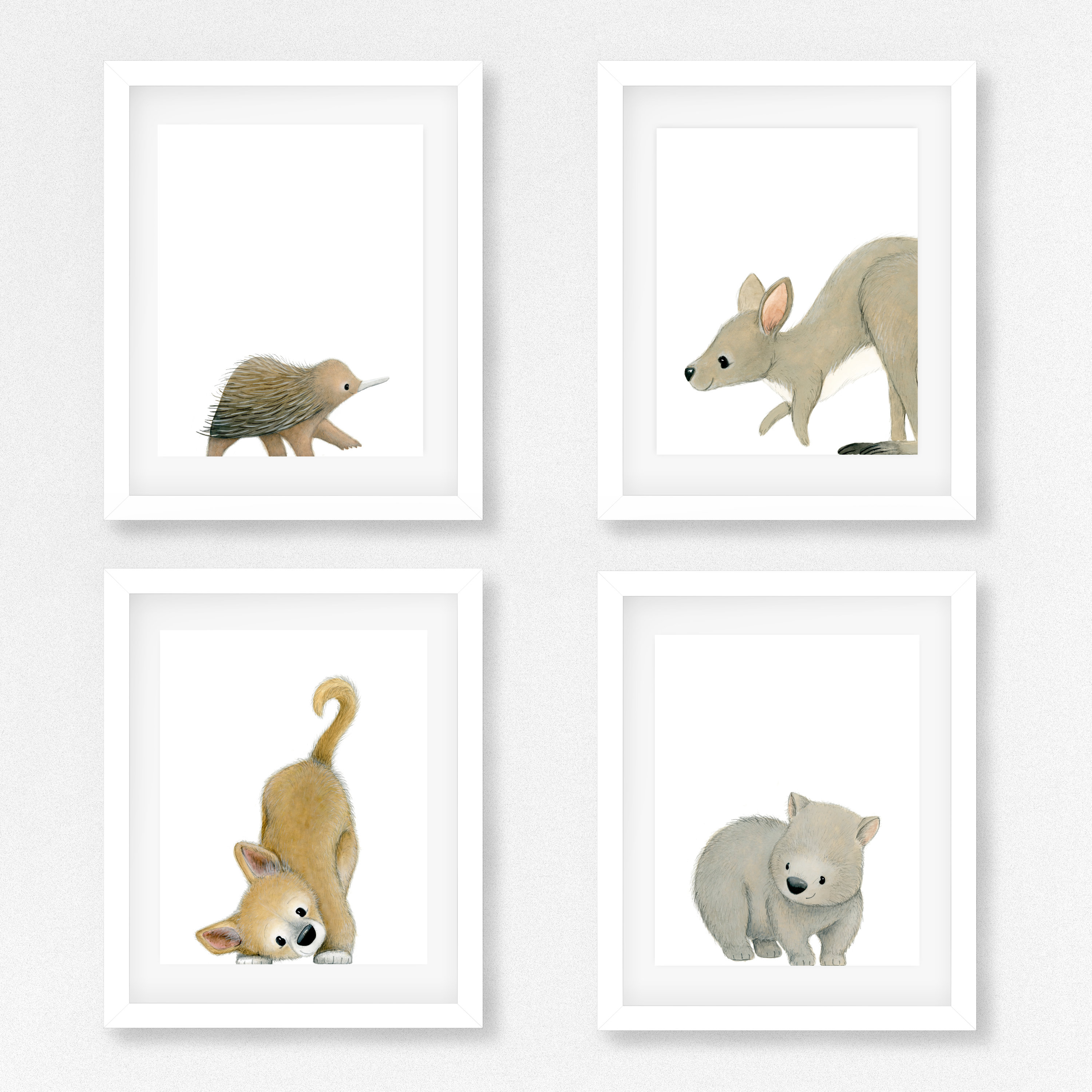 Nursery Art / Nursery Prints / Wall Art / Australian Animals / Set of 4 / Animal Prints