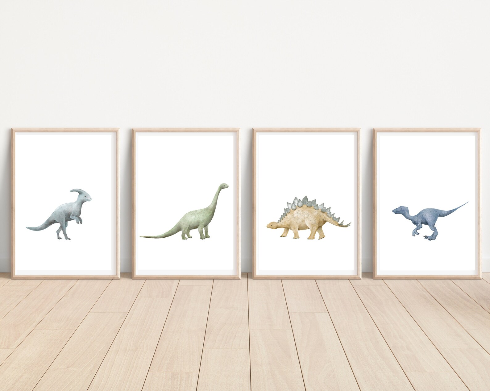 Dinosaur Print Set: Watercolor Nursery Wall Art (digital Download) - Etsy