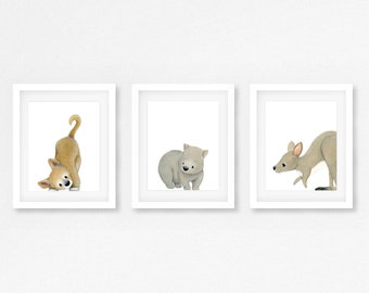 Nursery art / Nursery prints / Wall art / Australian animals / Set of 3 / Animal prints / Digital prints