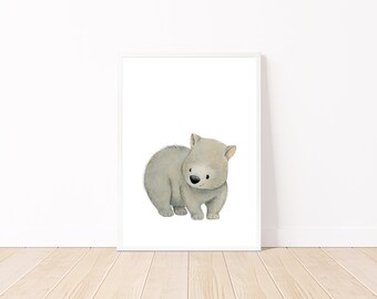 Wombat Printable Wall Art / Australian Animal Print