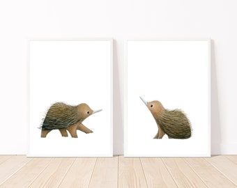 Echidna puggles nursery prints / Nursery art / Australian animals / Australiana decor