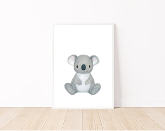 Koala Nursery Print, Australian Animal Print Baby Nursery Art Decor A3 ...