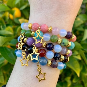 Star Guardian Lux&#39;s Team gemstone elasticated bracelets- inspired by League of Legends’ skin line- Lux, Poppy, Lulu, Janna, Jinx