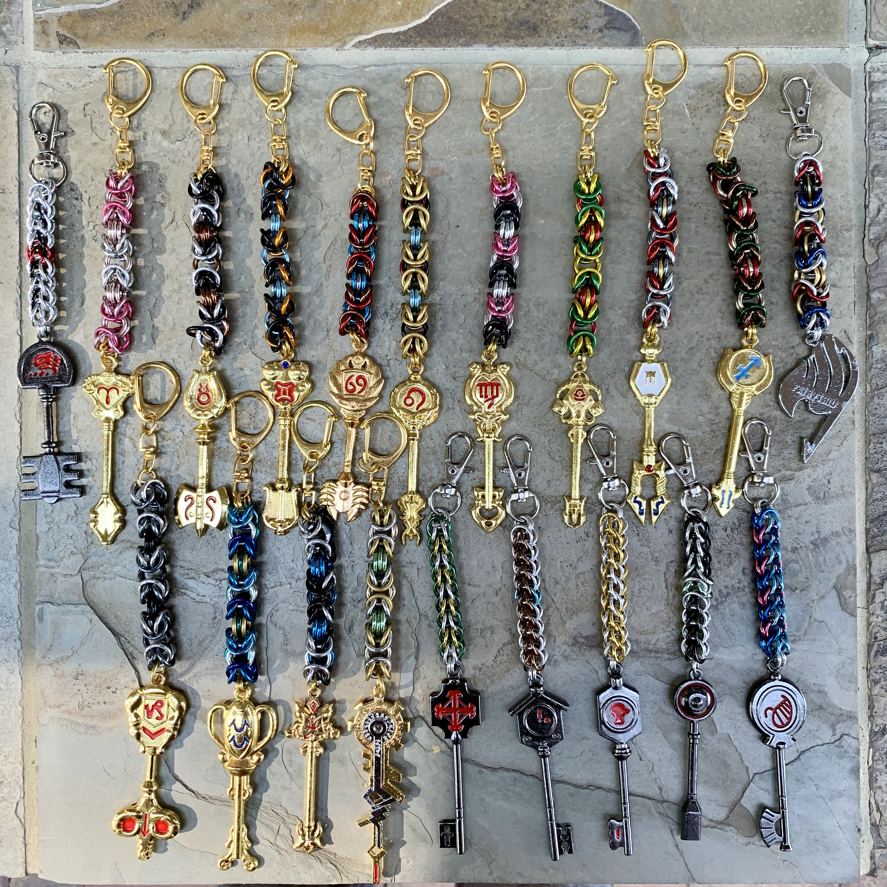 Gold, Silver, and Eclipse Keys - Fairy Tail 35 Pcs. Keychain Set