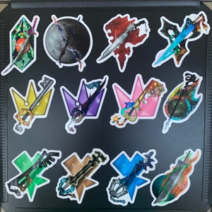3 inch Final Fantasy and Kingdom Hearts stickers-- Waterproof— Sora Riku Kairi Terra Aqua Ventus Celes Y’Shota Squall Cloud Cecil Tidus
