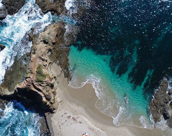 Drone Ocean Photo Print of Laguna Beach Southern California