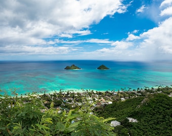 Lanikai Hawaii Oahu Photo Print Metal Fine Art Paper