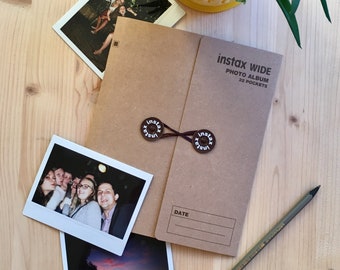 Instax Wide Photo Album for 32 Photos. Instax Photo Album for Instax Wide 300, 210, 200, FP-100C, Lomo’Instant Wide. Dark Brown (Kraft).